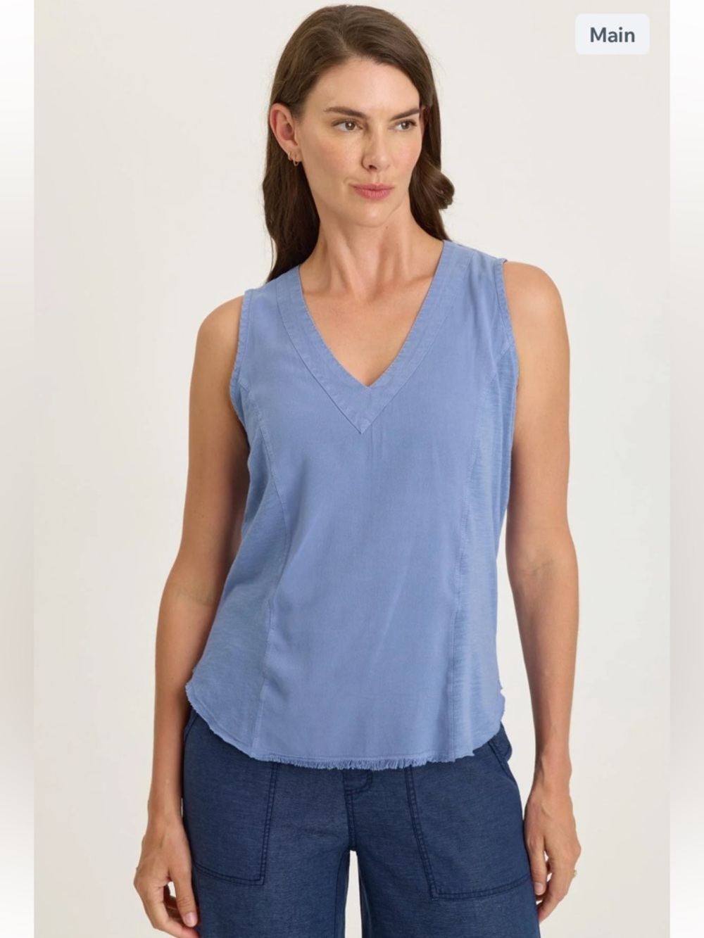 WEARABLES NILA TWILL/JERSEY V-NECK TANK  In Shasta Lake